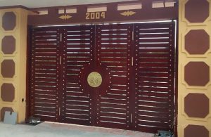 Mô tơ âm sàn cổng gỗ trượt gấp 4 cánh